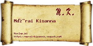 Mérai Kisanna névjegykártya